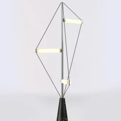 Ed047 Chrome Floor Lamp with Black Base