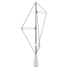 Ed047 Chrome Floor Lamp with White Base