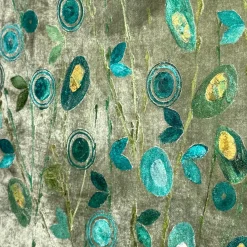 Eden Green Velvet Hand-Painted Tapestry