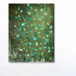 Eden Green Velvet Hand-Painted Tapestry