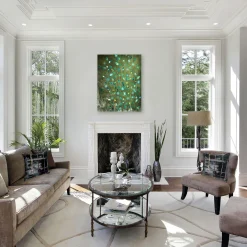 Eden Green Velvet Hand-Painted Tapestry