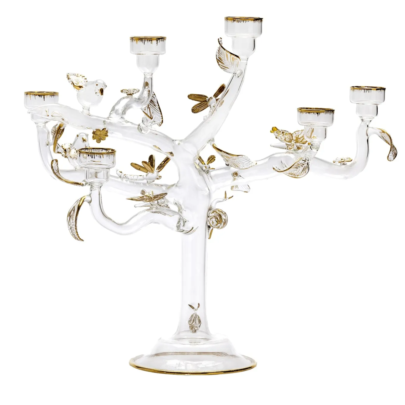 Eden Large Gold Glass Candleholder