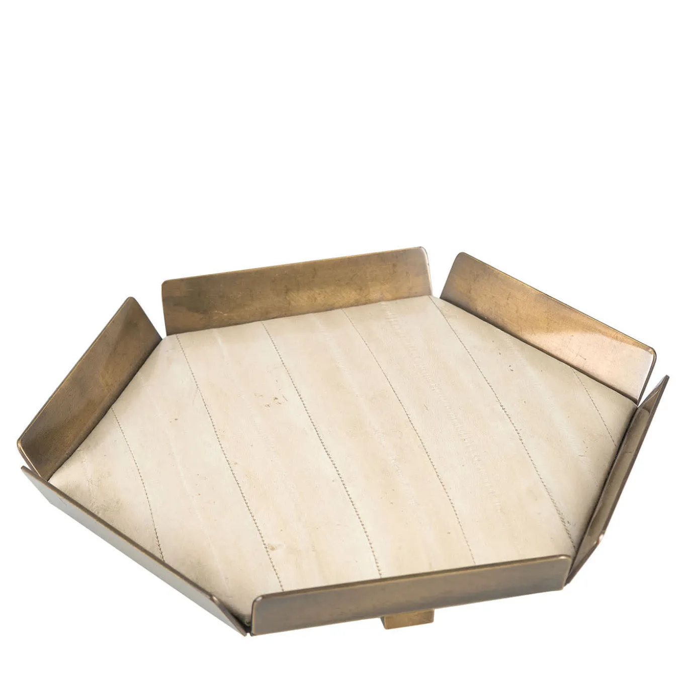 Eel Cream Nuance Leather And Light Burnished Brass Vide Poche