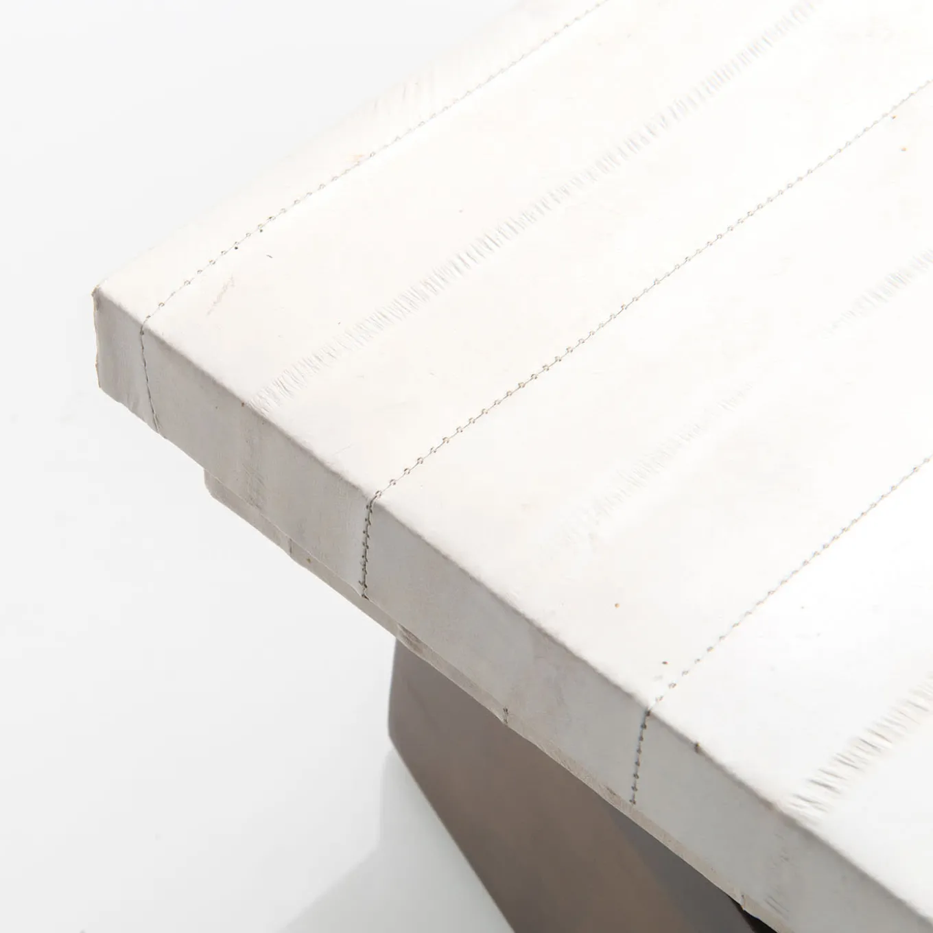 Eel Leather And Burnished Brass Box with Lid