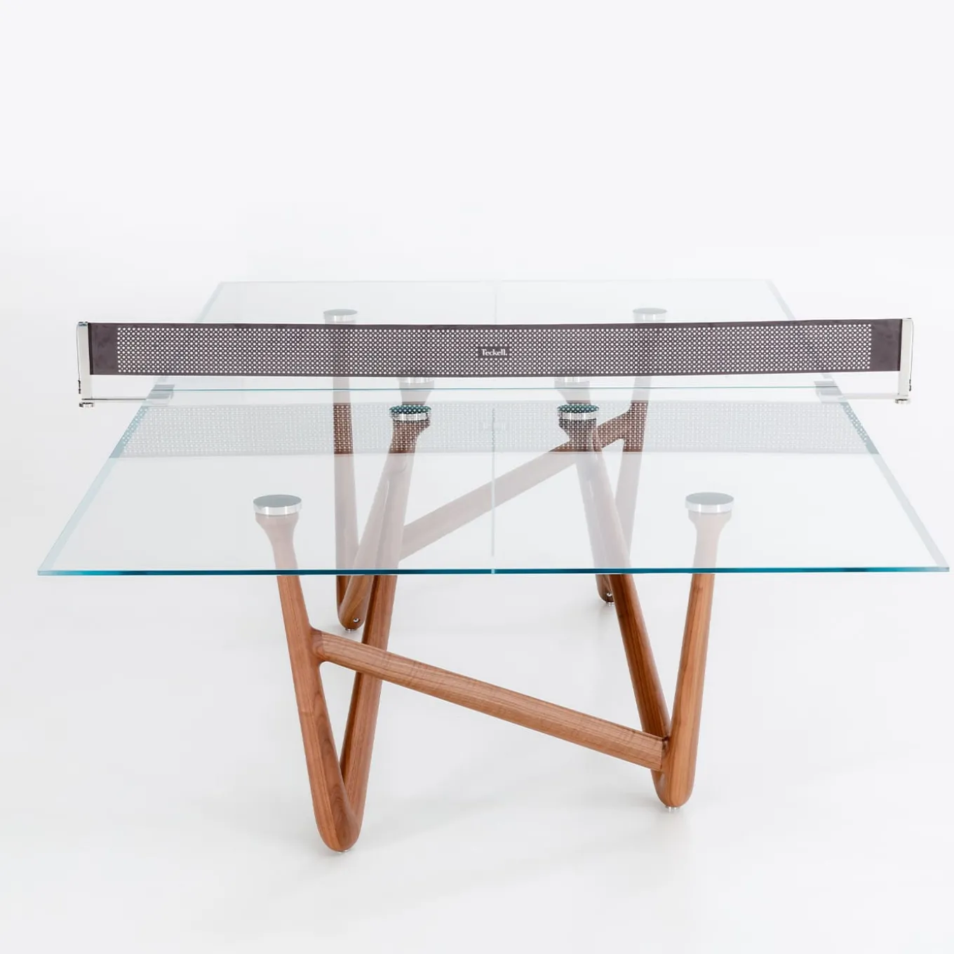 Effetto 71 Walnut And Glass Top Table Tennis And Dining Table