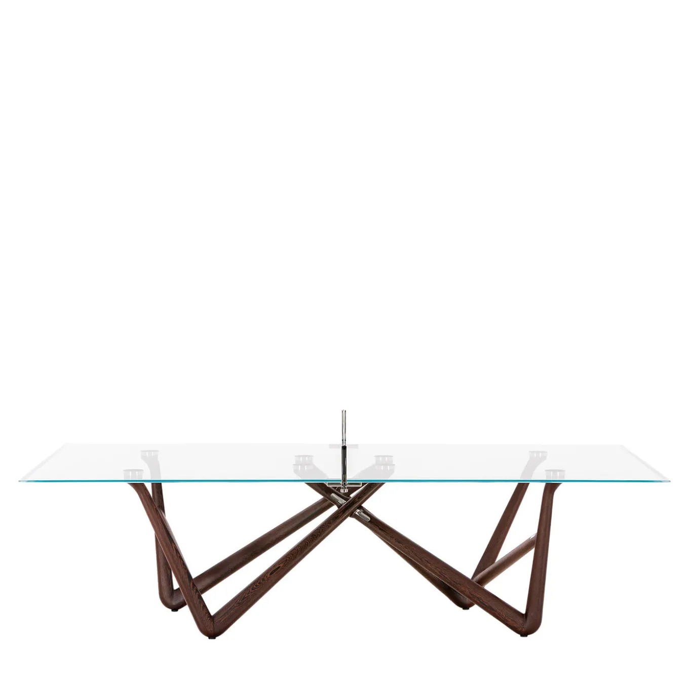 Effetto 71 Wenge wood And Glass Top Table Tennis And Dining Table