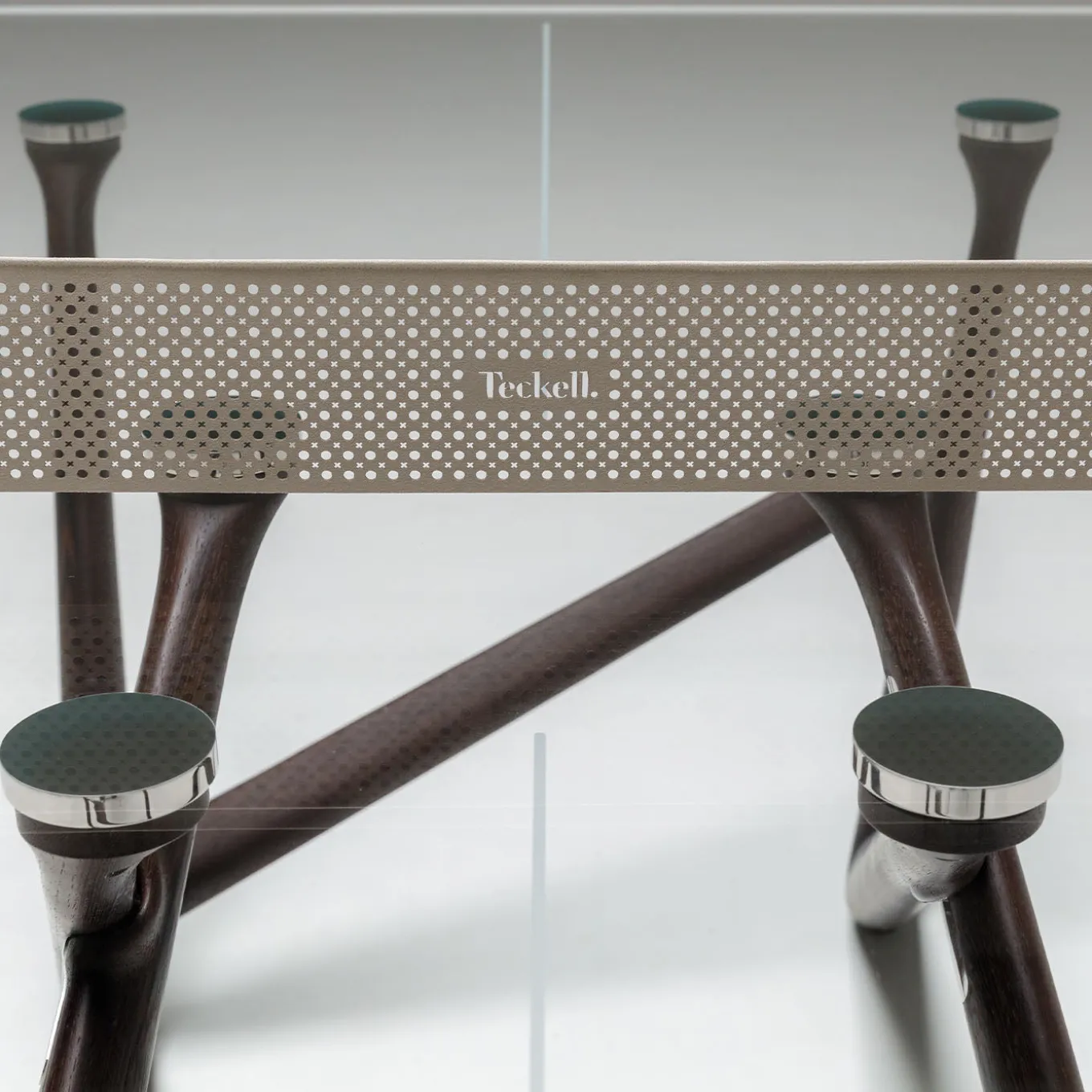 Effetto 71 Wenge wood And Glass Top Table Tennis And Dining Table