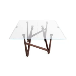 Effetto 71 Wenge wood And Glass Top Table Tennis And Dining Table
