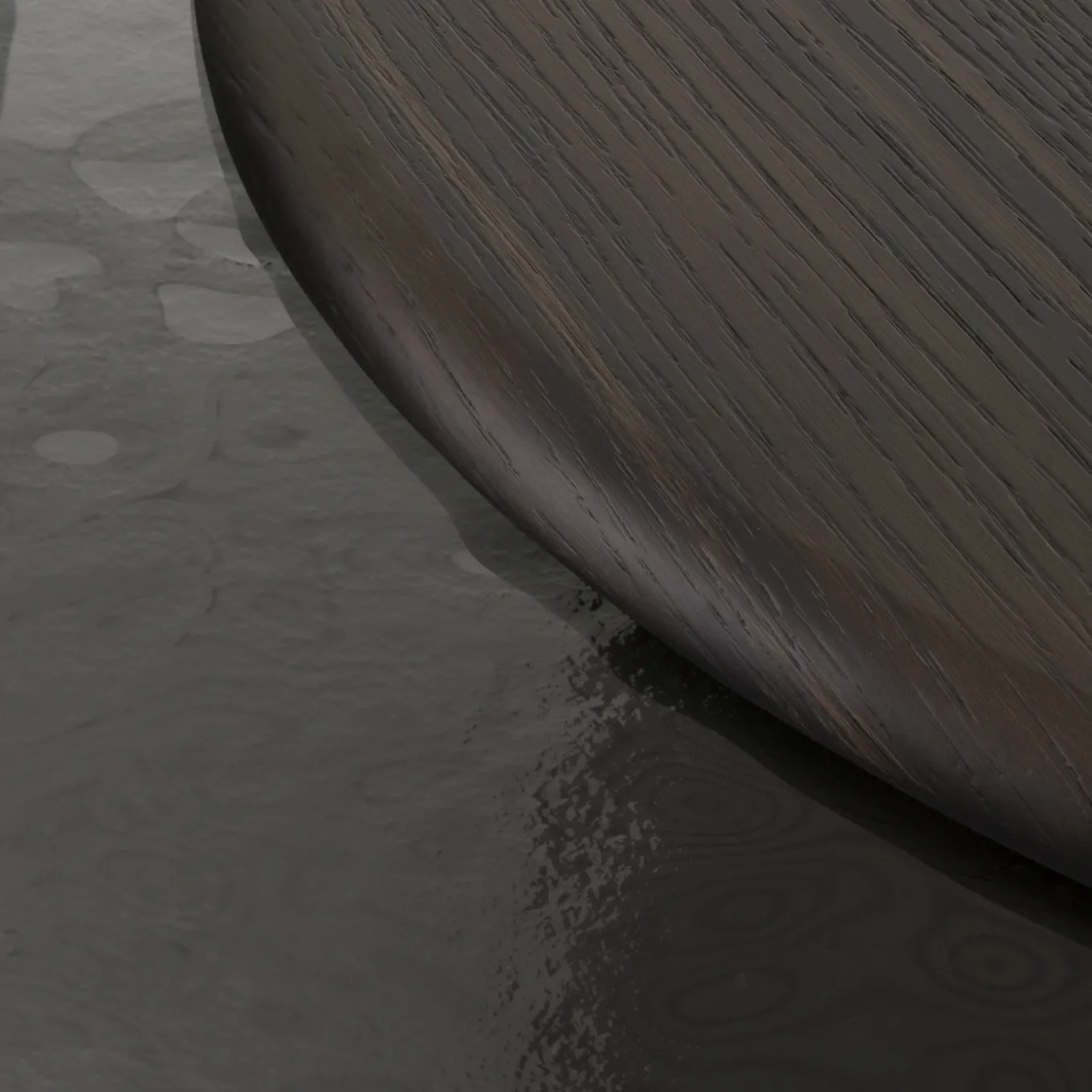 Egg Basso Gray Oval Coffee Table with Glass Top