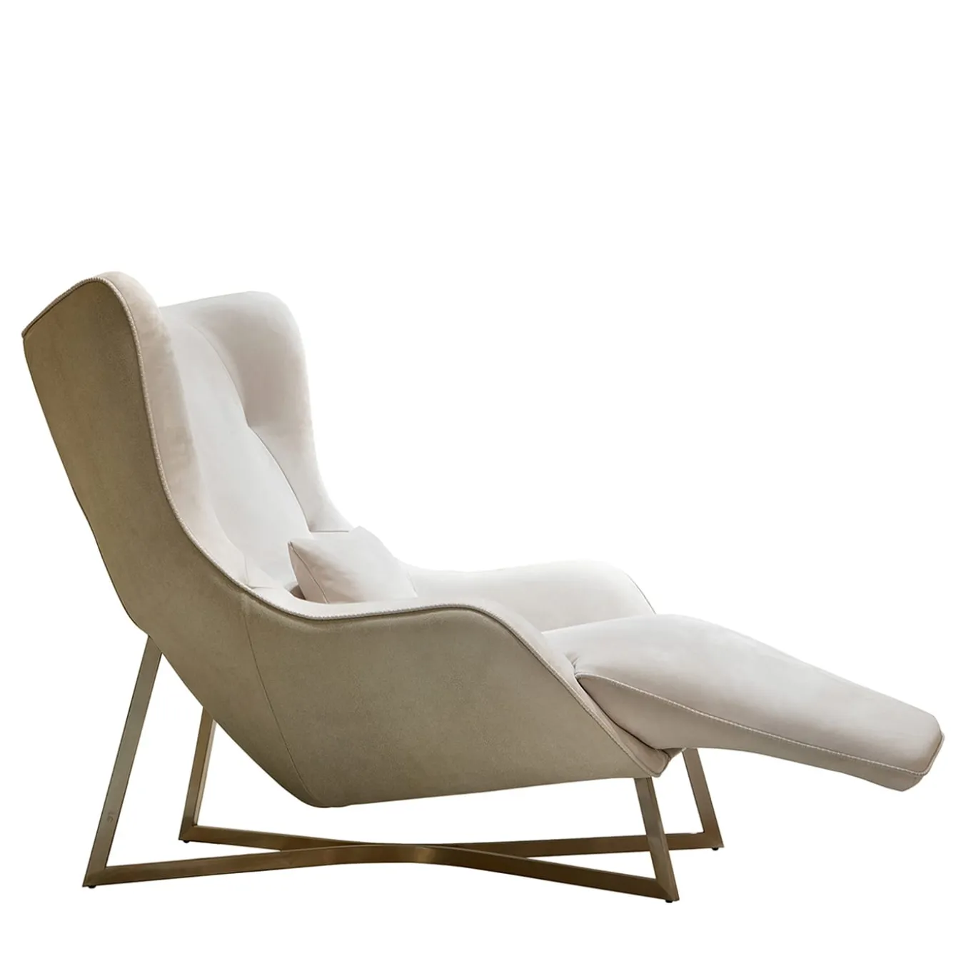 Egoiste White Leather Chaise Longue