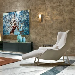 Egoiste White Leather Chaise Longue