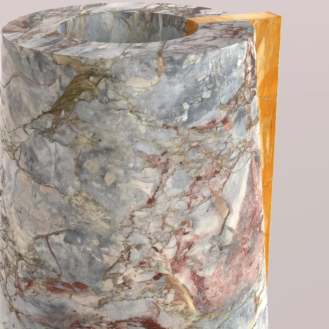 Elara Breccia di Versailles & Yellow Siena Vase