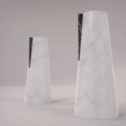 Elara White Carrara & Verde Alpi Vase