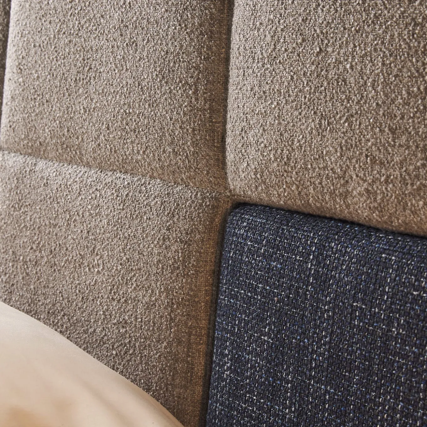 Elba Blue & Gray Double Bed with Nightstands