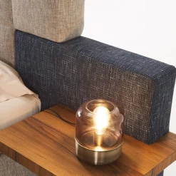 Elba Blue & Gray Double Bed with Nightstands