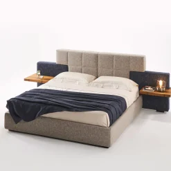 Elba Blue & Gray Double Bed with Nightstands