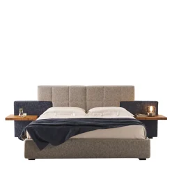 Elba Blue & Gray Double Bed with Nightstands