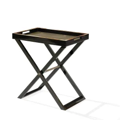 Elba Glossy Ebony and horn Butler’s Tray Table