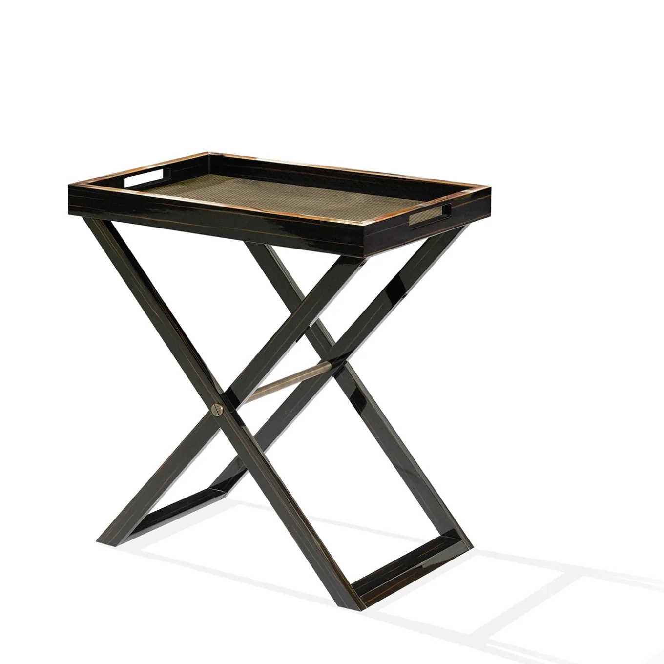 Elba Glossy Ebony and horn Butler’s Tray Table