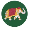Elephant Set of 2 Green Placemats