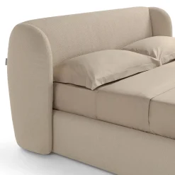 Elisa 905 Beige Upholstered Bed with Storage