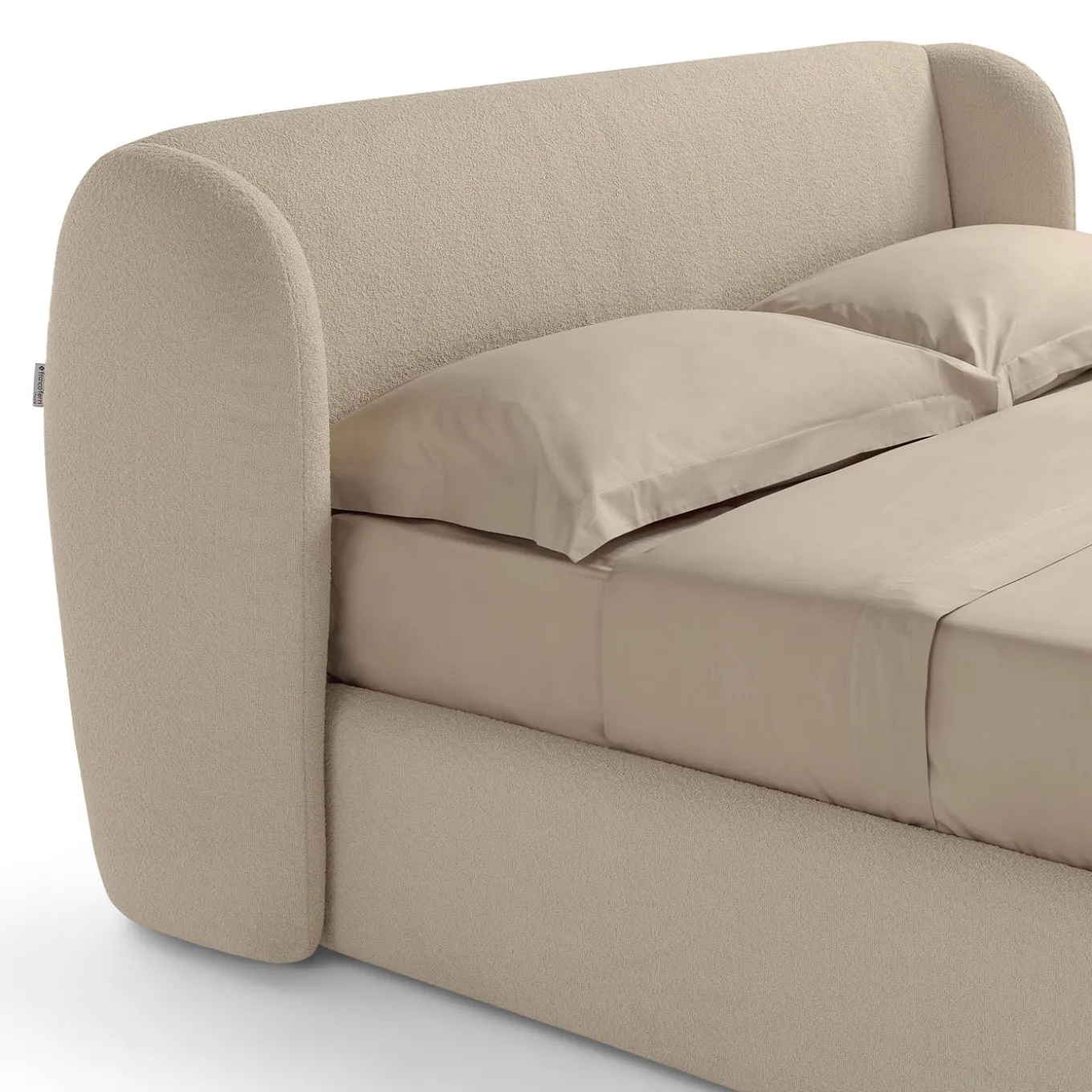 Elisa 905 Beige Upholstered Bed with Storage