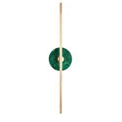 Elite Stick Polished brass and Malachite Wall Sconce