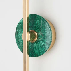 Elite Stick Polished brass and Malachite Wall Sconce