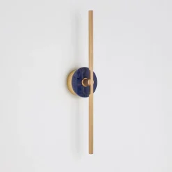 Elite Stick Polished brass and Sodalite Wall Sconce