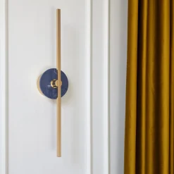 Elite Stick Polished brass and Sodalite Wall Sconce