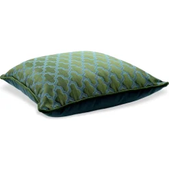 Emerald Carré Cushion in jacquard fabric