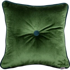 Emerald Carré Cushion in striped jacquard fabric and silk velvet