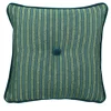 Emerald Carré Cushion in striped jacquard fabric
