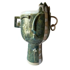 Emozionale Collection Kora Fiorita Green Ceramic Vase