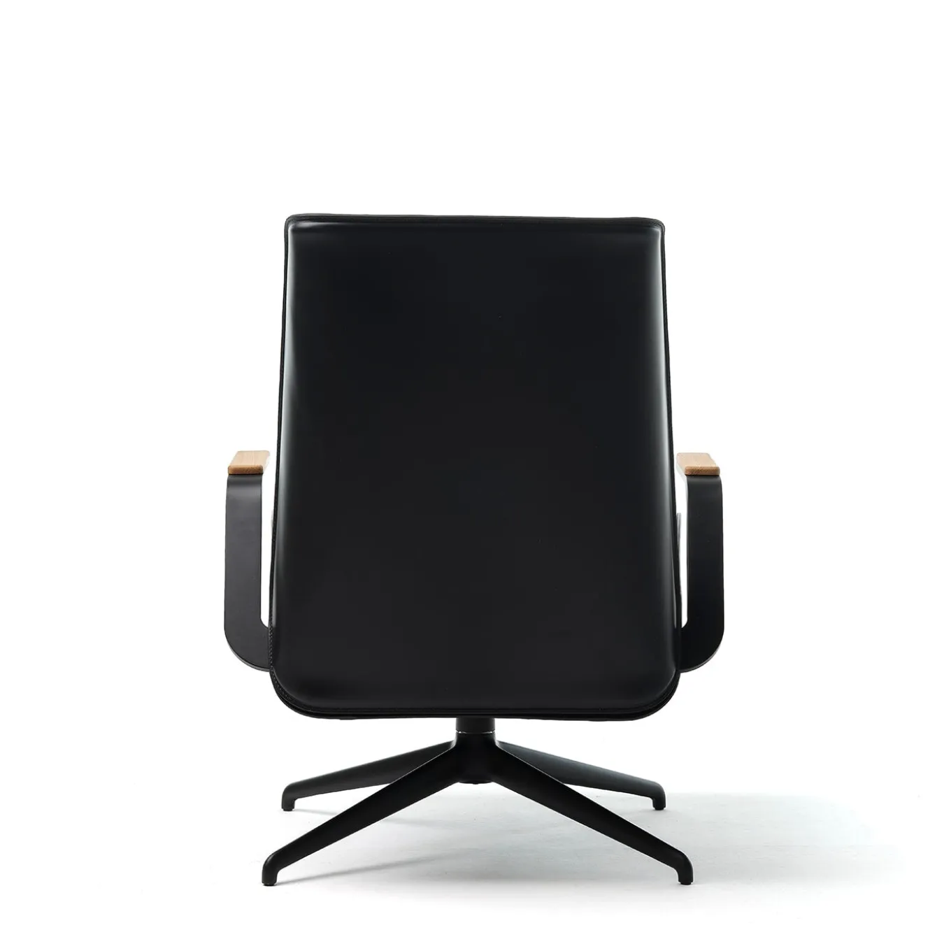 Endo Black Leather Swivel Office Armchair