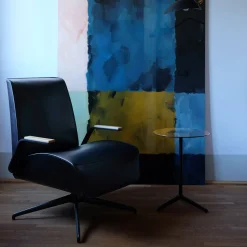 Endo Black Leather Swivel Office Armchair