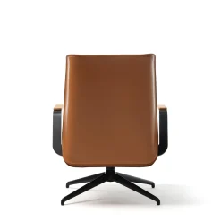 Endo Brown Leather Swivel Office Armchair