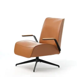 Endo Brown Leather Swivel Office Armchair