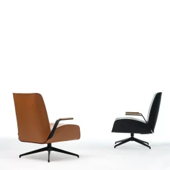 Endo Brown Leather Swivel Office Armchair