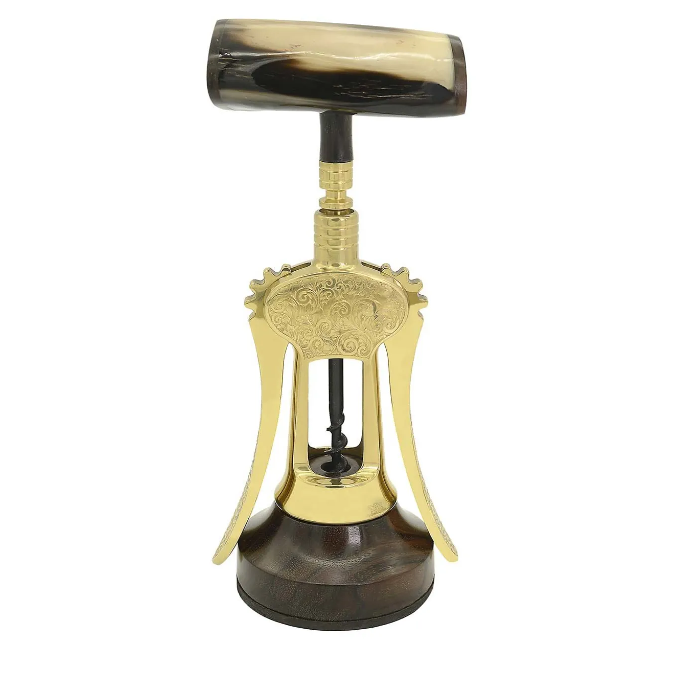 Engraved Brass Corkscrew