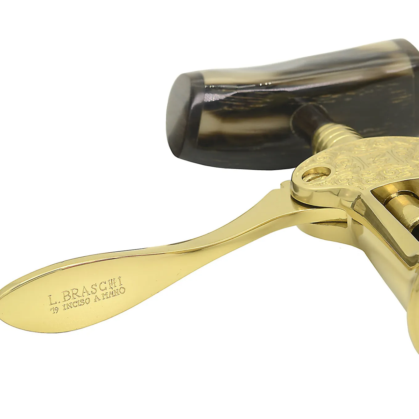 Engraved Brass Corkscrew