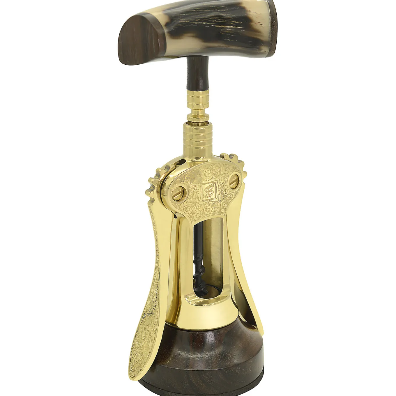 Engraved Brass Corkscrew