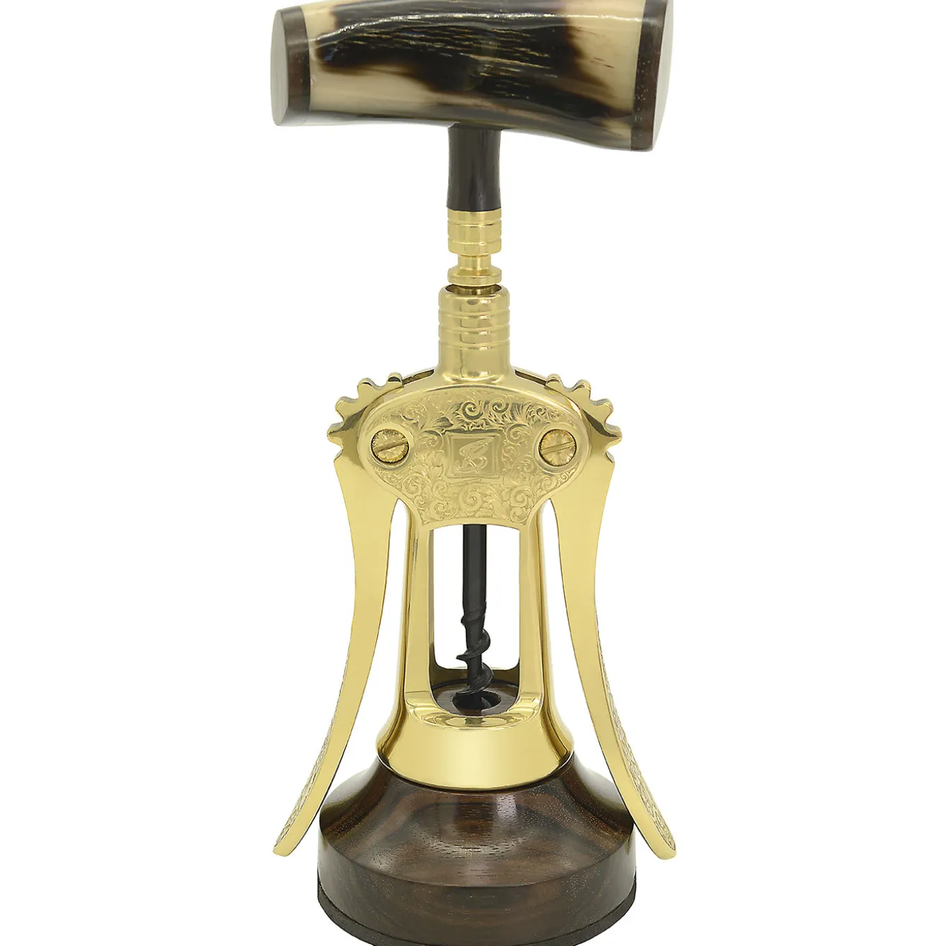 Engraved Brass Corkscrew