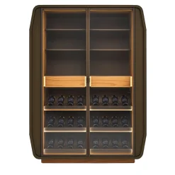 Eno Brown Leather Wine Cabinet
