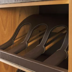 Eno Dark-Brown Leather Display Cabinet