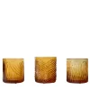 Eolia Set of 3 Amber Crystal Glasses