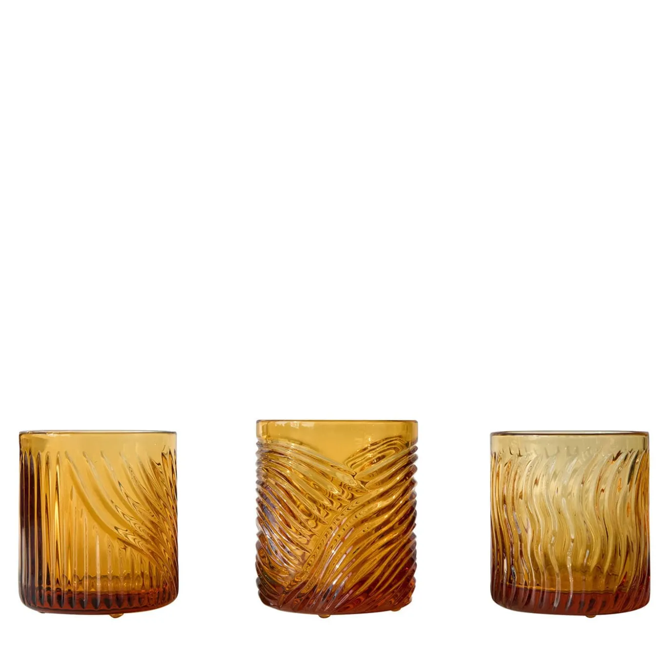 Eolia Set of 3 Amber Crystal Glasses