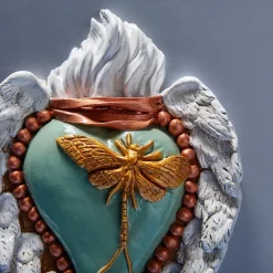 EPHEMERUS EFFECT TEAL AND GOLD CERAMIC HEART