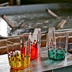 EPTA Set of 2 Green Glasses by Diego Chilò