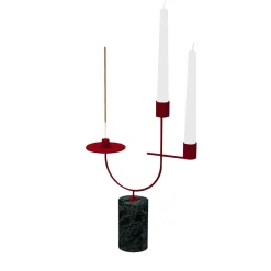 Equilibrista Green Guatemala and Red Candle and Incense Holder